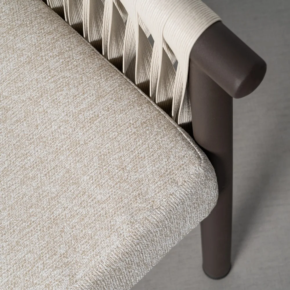 Set mobilier grădină exterior HoReCa din oțel antracit cu canapea, fotolii și masă cu blat din piatră [10]