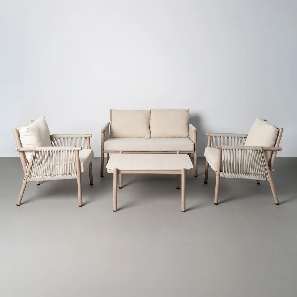 Set mobilier grădină exterior HoReCa cu canapea, fotolii și masă cu blat din piatră sinterizată [4]