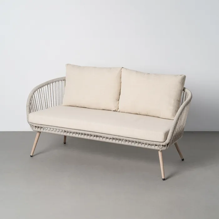 Set mobilier grădină exterior HoReCa cu canapea, fotolii și masă cu blat din lemn compozit [3]