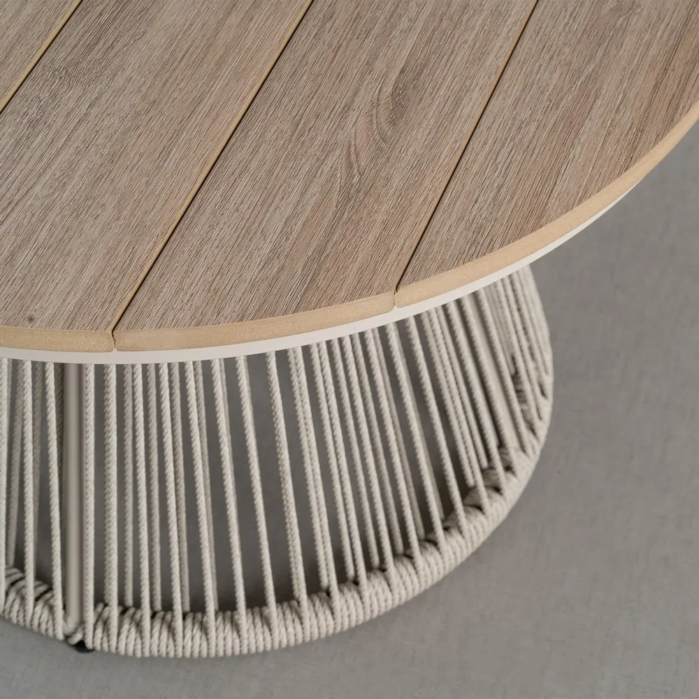 Set mobilier grădină exterior HoReCa cu canapea, fotolii și masă cu blat din lemn compozit [14]