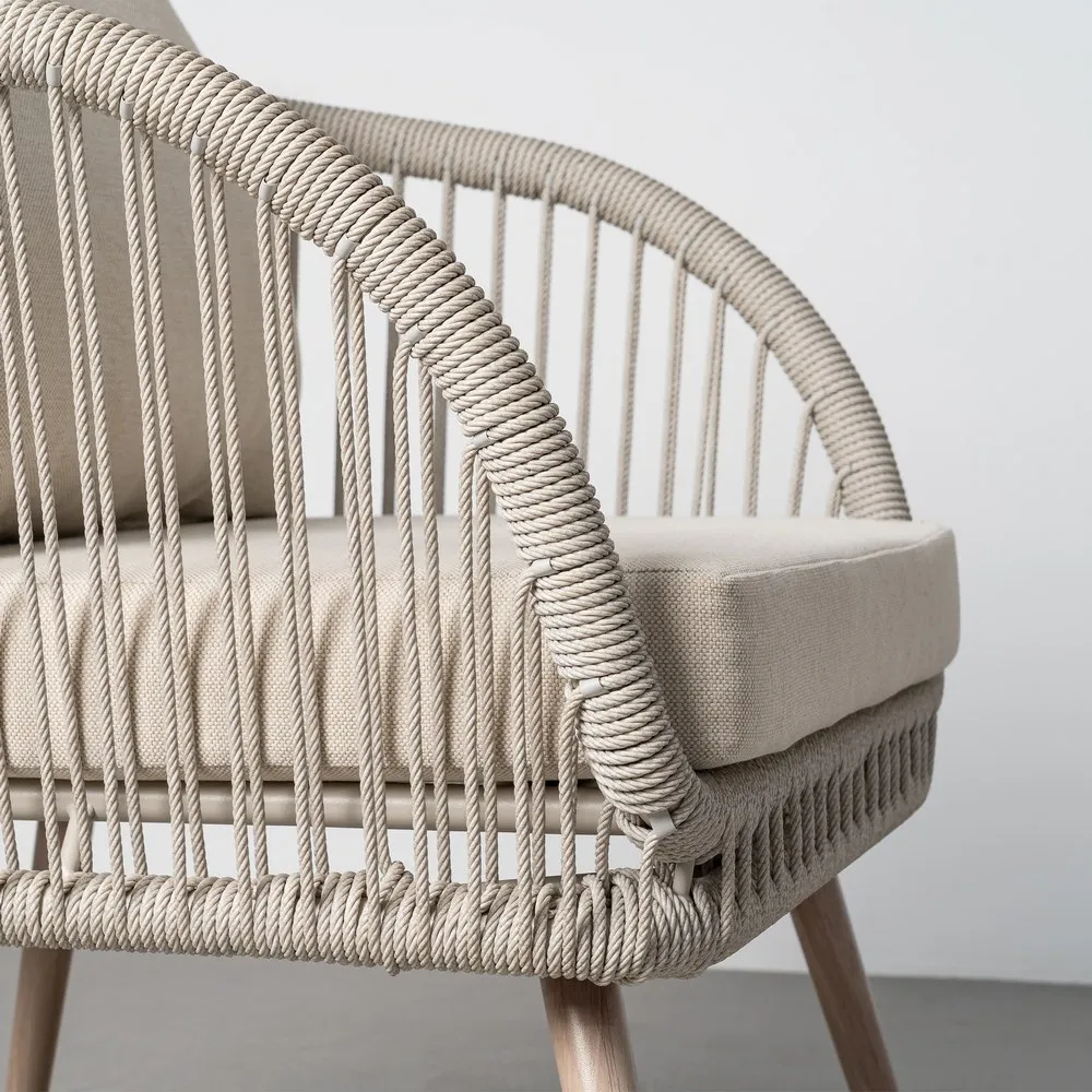 Set mobilier grădină exterior HoReCa cu canapea, fotolii și masă cu blat din lemn compozit [12]