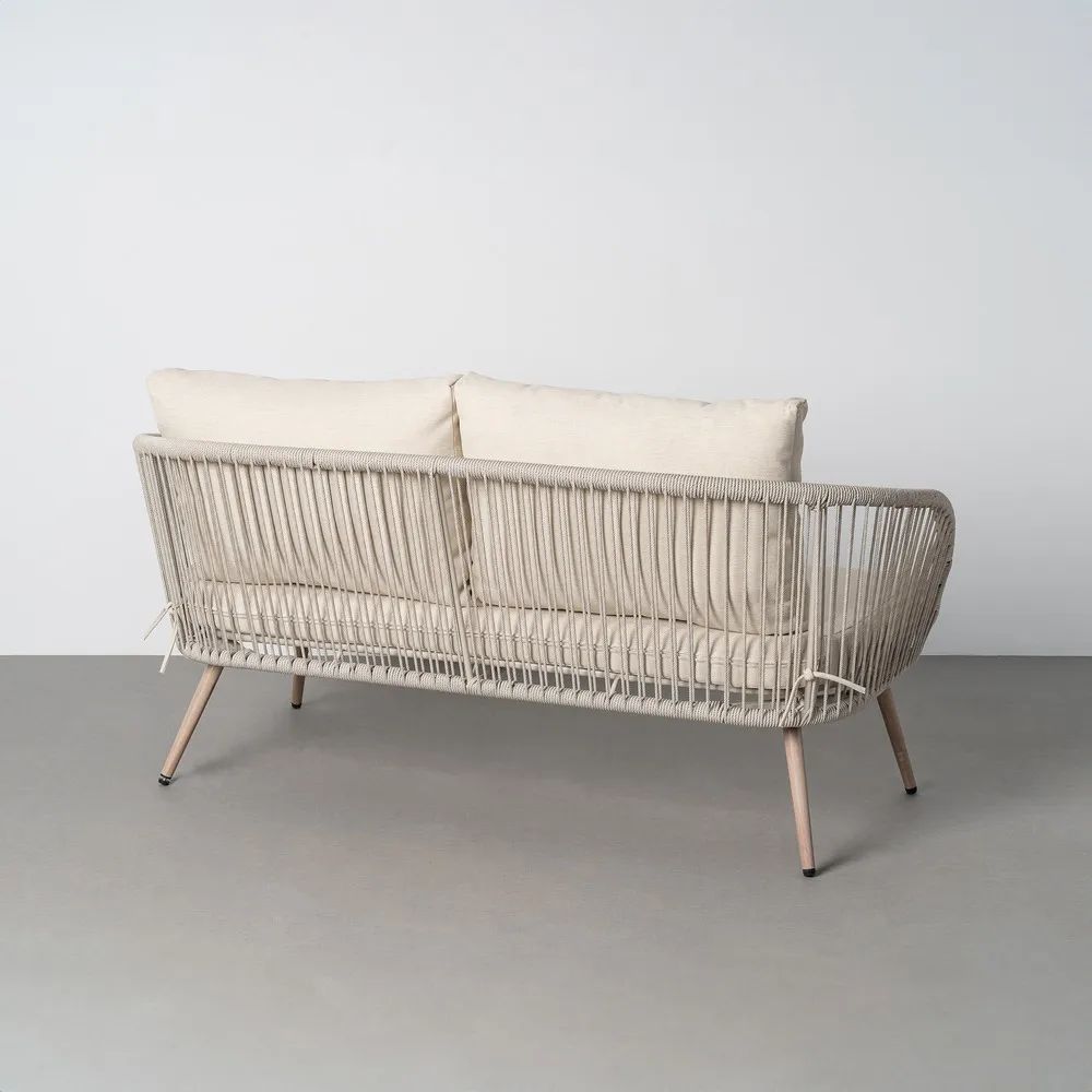 Set mobilier grădină exterior HoReCa cu canapea, fotolii și masă cu blat din lemn compozit [4]