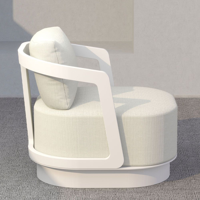 Set mobilier terasă din aluminiu off-white cu măsuțe ceramice 4 piese design curbat [6]