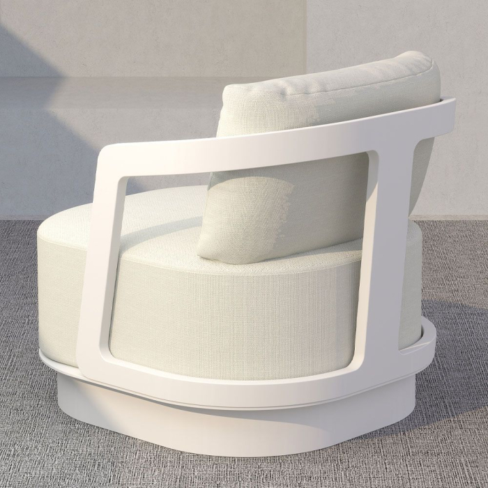 Set mobilier terasă din aluminiu off-white cu măsuțe ceramice 4 piese design curbat [7]