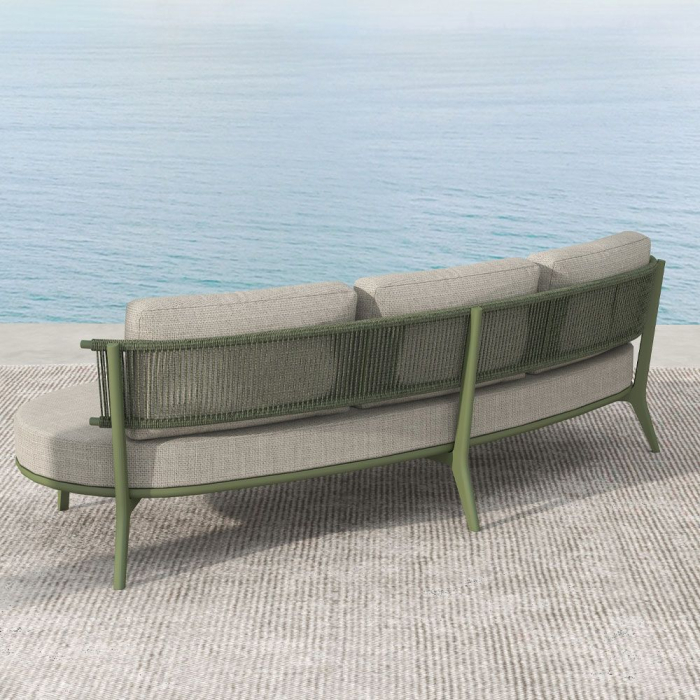 Set mobilier terasă din aluminiu și frânghie decorativă culoare olive cu măsuță ceramică [4]