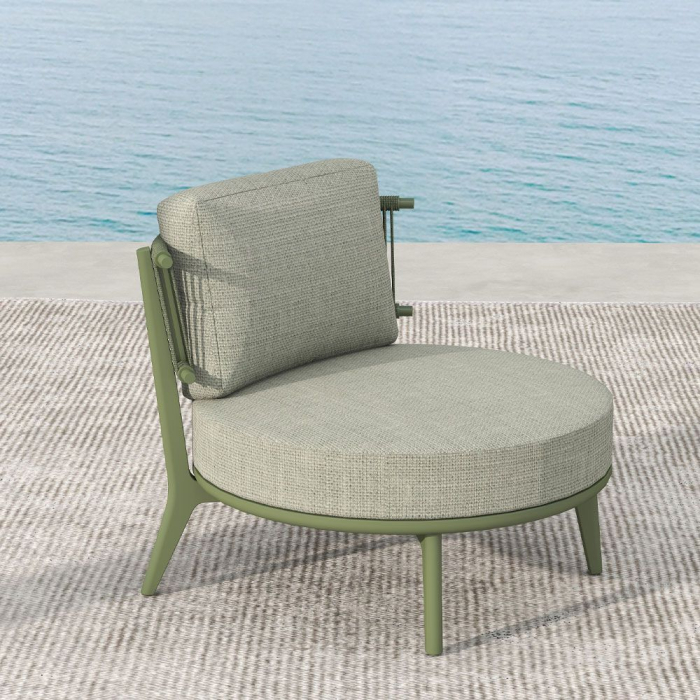 Set mobilier terasă din aluminiu și frânghie decorativă culoare olive cu măsuță ceramică [5]