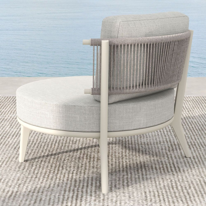 Set mobilier terasă din aluminiu și frânghie decorativă off-white cu măsuță ceramică [6]