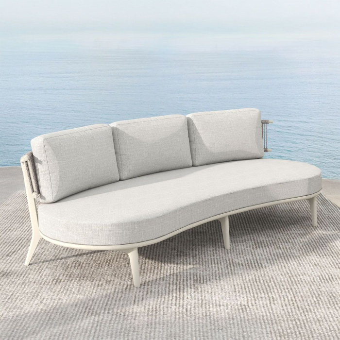 Set mobilier terasă din aluminiu și frânghie decorativă off-white cu măsuță ceramică [2]