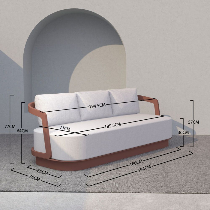 Set mobilier terasă din aluminiu teracota cu măsuțe ceramice TORRE [12]