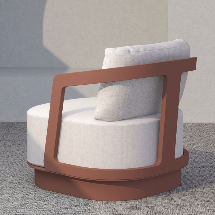 Set mobilier terasă din aluminiu teracota cu măsuțe ceramice TORRE [7]