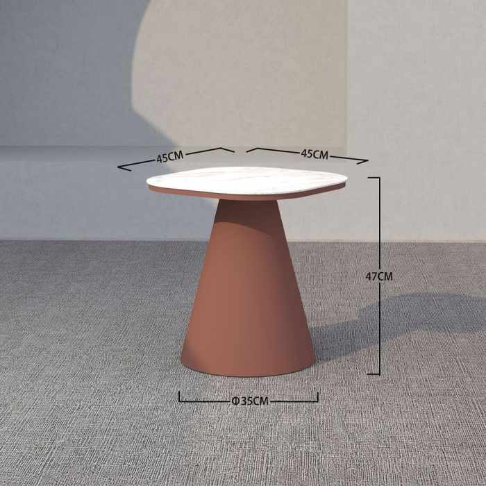 Set mobilier terasă din aluminiu teracota cu măsuțe ceramice TORRE [15]