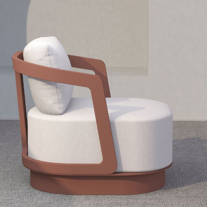 Set mobilier terasă din aluminiu teracota cu măsuțe ceramice TORRE [6]