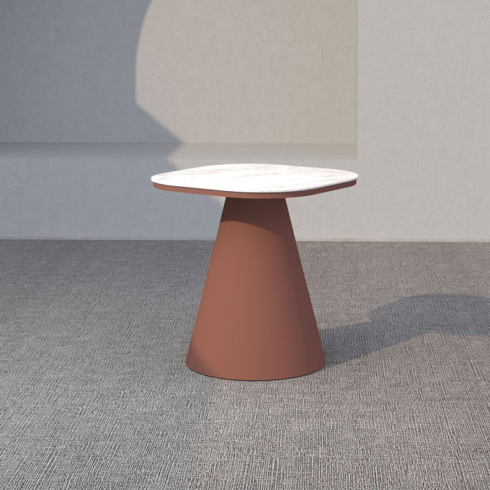 Set mobilier terasă din aluminiu teracota cu măsuțe ceramice TORRE [11]