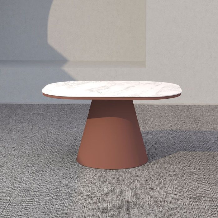 Set mobilier terasă din aluminiu teracota cu măsuțe ceramice TORRE [8]