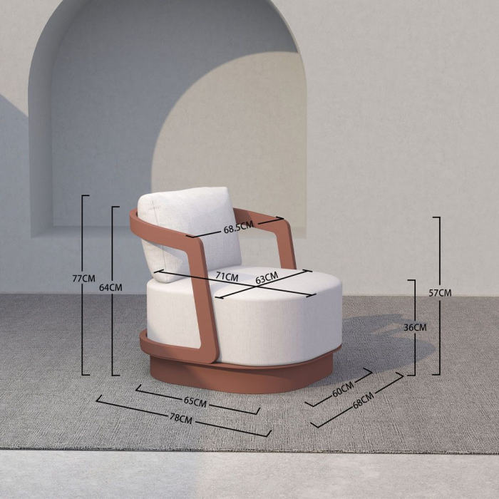 Set mobilier terasă din aluminiu teracota cu măsuțe ceramice TORRE [13]