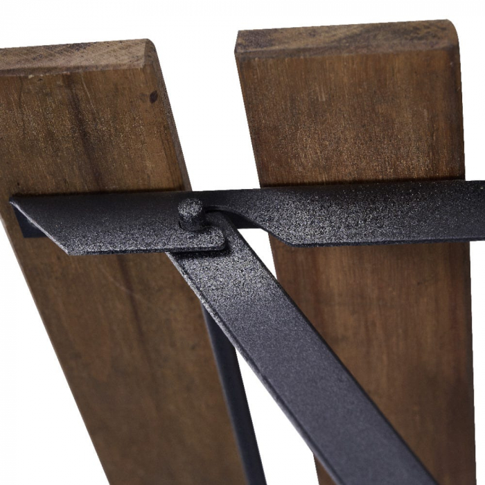 Masă și scaune pliabile Sirio – metal negru + lemn acacia, set balcon [5]