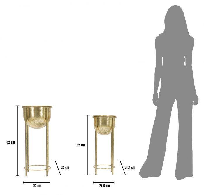 Set Suporturi flori Glam Coppia, metal auriu [3]