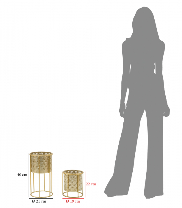Set Suporturi flori Golvy, metal auriu [7]
