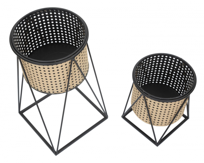 Suporturi flori Osaka, metal negru/natur [2]