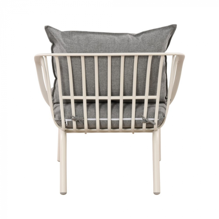 Set mobilier bej-gri – structură rășină fibră, perne impermeabile, masă ovală [7]