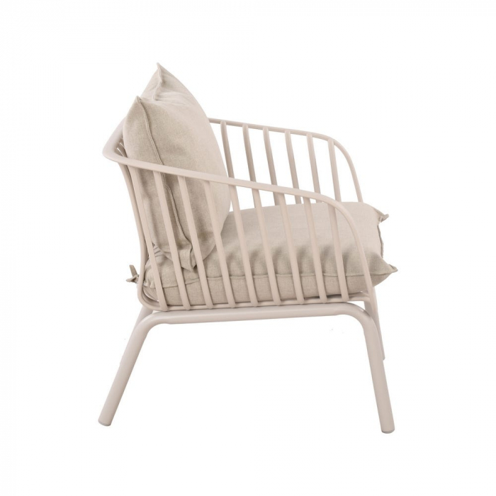 Set exterior bej – rășină cu fibră sticlă, perne UV și masă ovală [4]