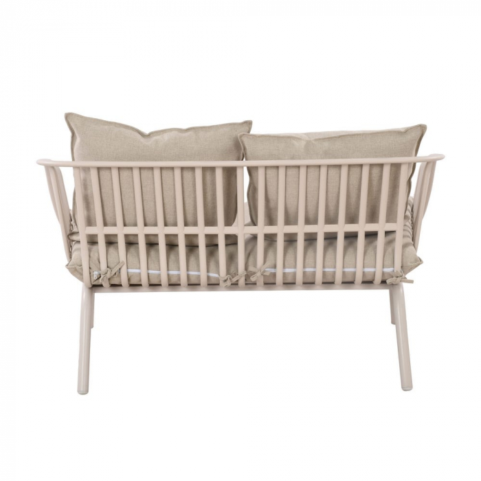 Set exterior bej – rășină cu fibră sticlă, perne UV și masă ovală [9]