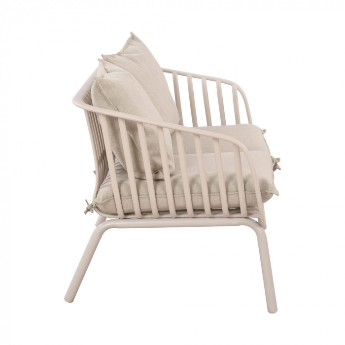 Set exterior bej – rășină cu fibră sticlă, perne UV și masă ovală [8]