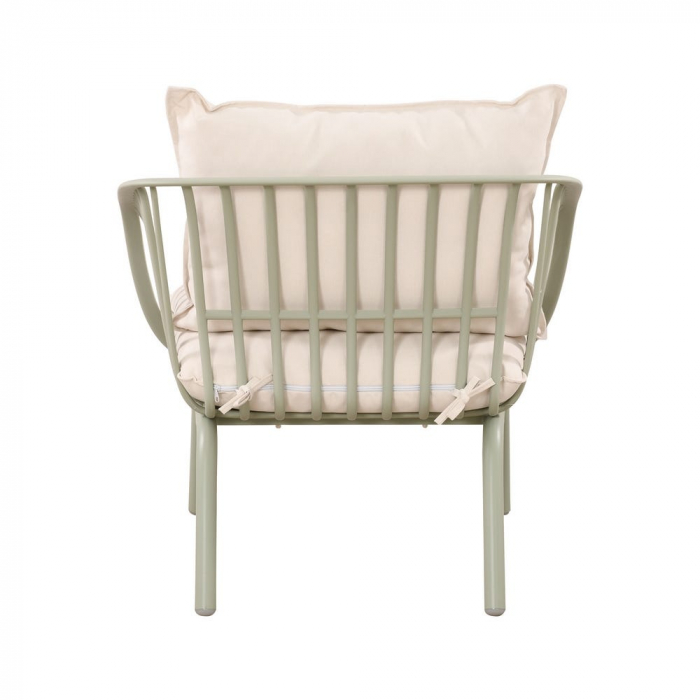 Set mobilier verde salvie + bej – rășină fibră sticlă, perne UV, masă ovală [7]
