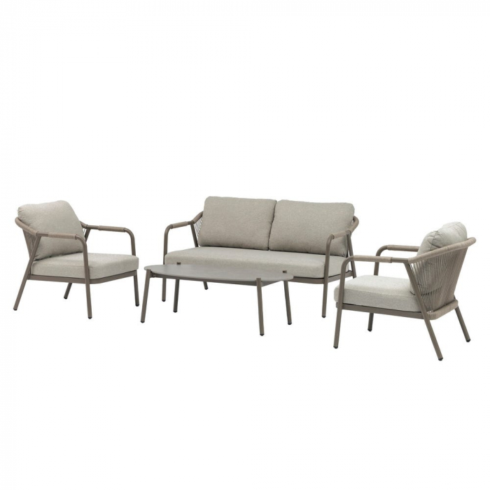 Set mobilier exterior TANYA – bej, cu blat ceramic și cadru aluminiu vopsit [1]