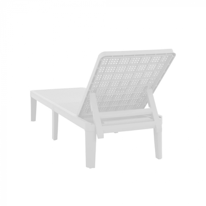 Șezlong alb exterior polipropilenă cu spătar – Seagull [7]