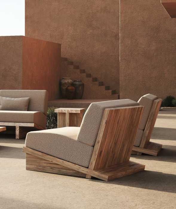 Sezlong colonial lemn tec reciclat|Sezlonguri confortabile [11]