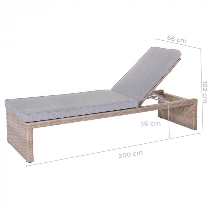 sezlong MARLENE ratan taupe cu saltea impermeabila – terasa piscina spa [3]