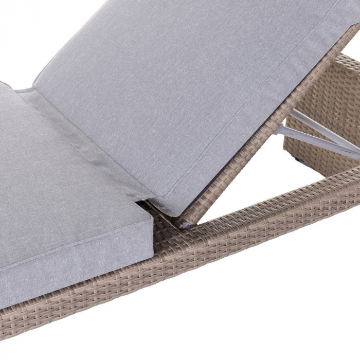 sezlong MARLENE ratan taupe cu saltea impermeabila – terasa piscina spa [4]