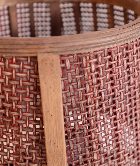 Sfesnic decorativ Bled din bambus maro cu textile burgundy [2]