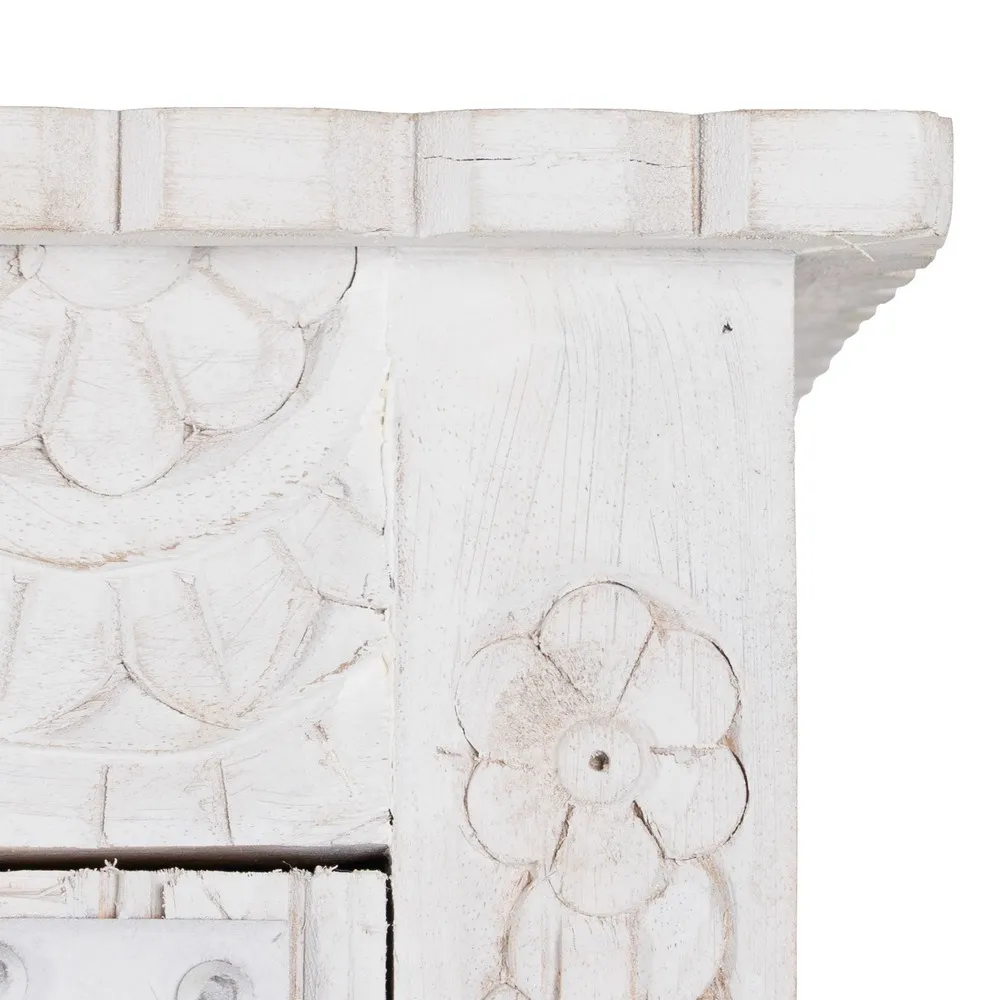 Sifonier alb vintage sculptat mango | Mobilier dormitor clasic [6]