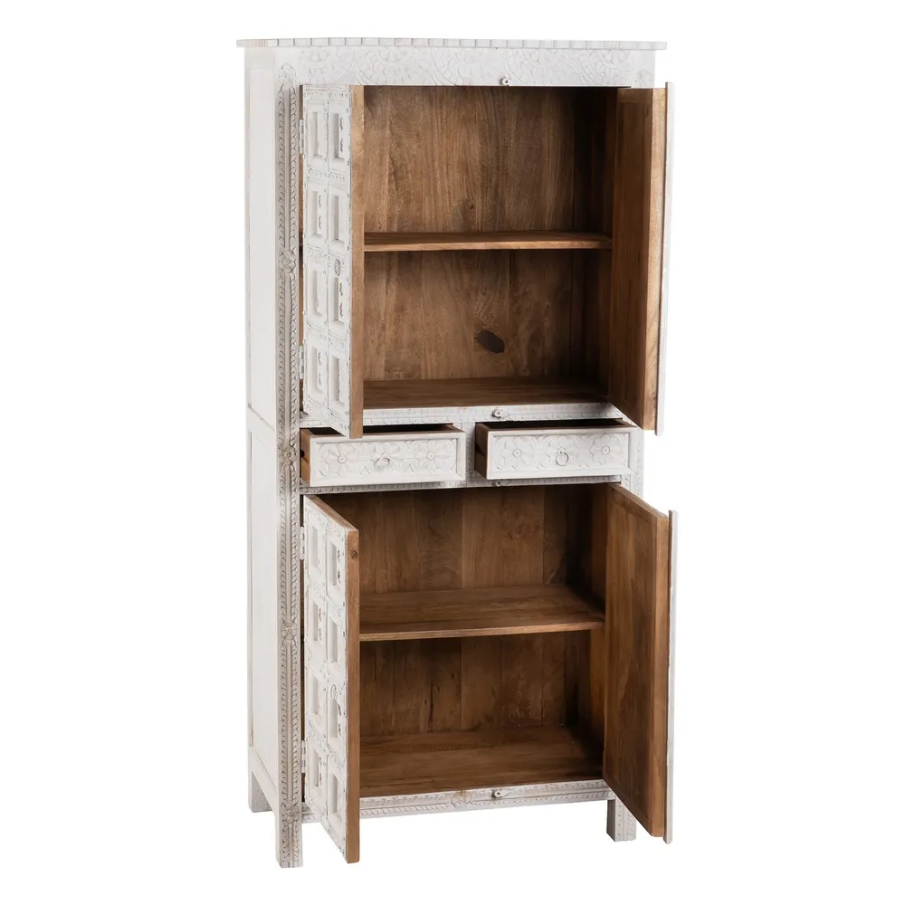 Sifonier alb vintage sculptat mango | Mobilier dormitor clasic [3]