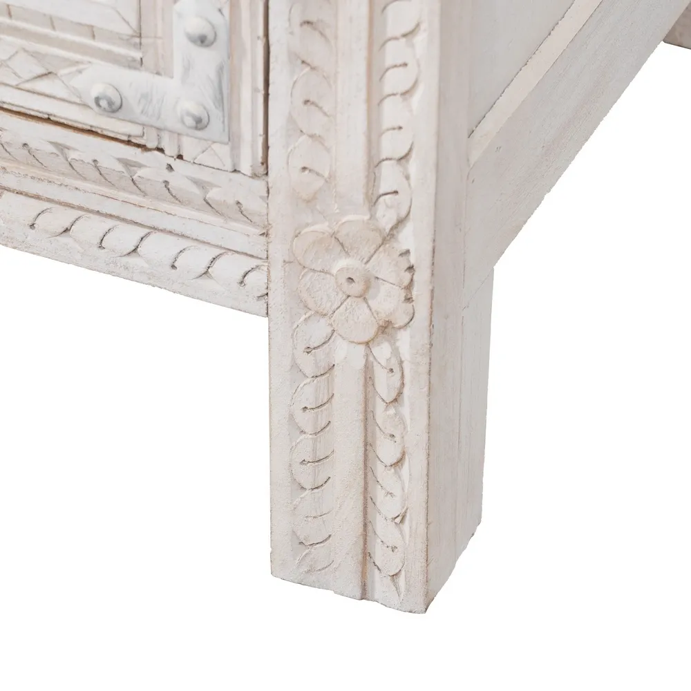 Sifonier alb vintage sculptat mango | Mobilier dormitor clasic [11]