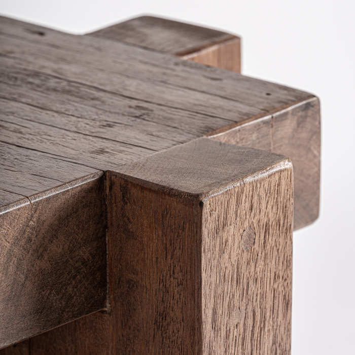 Soclu decorativ din lemn de sal maro Brutalist [6]