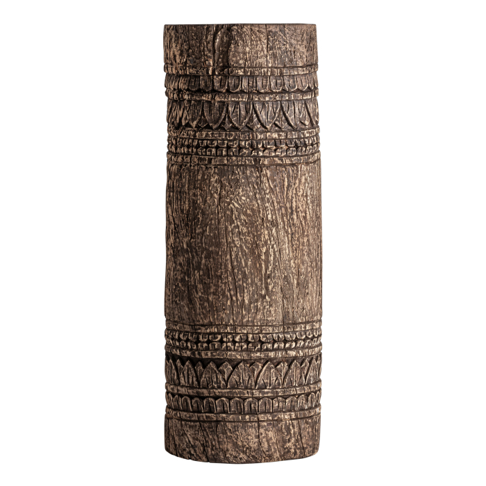Soclu decorativ înalt din lemn de tec sculptat manual Ghuter [2]