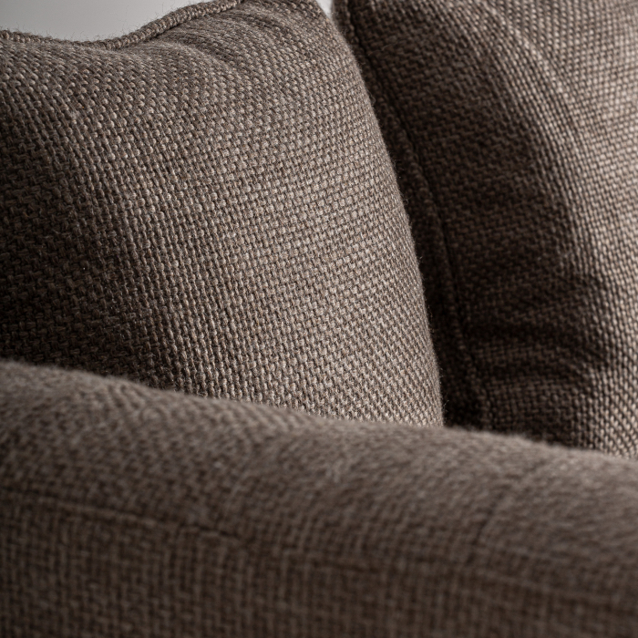 Sofa din stofă bej texturată cu structură din lemn [8]