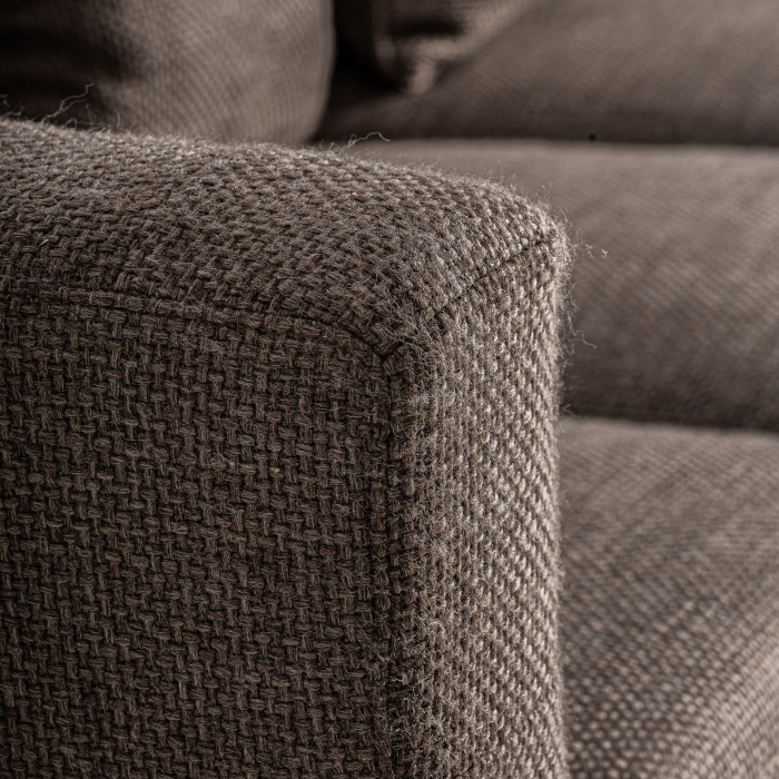 Sofa din stofă bej texturată cu structură din lemn [9]