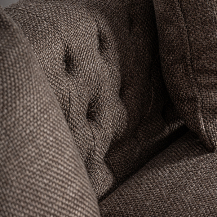 Sofa din stofă bej texturată cu structură din lemn [5]