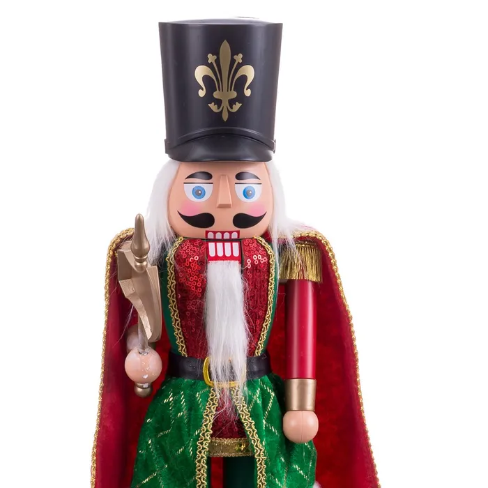 Soldat decorativ verde-roșu Crăciun muzică și mișcare|Decoruri festive regale [2]