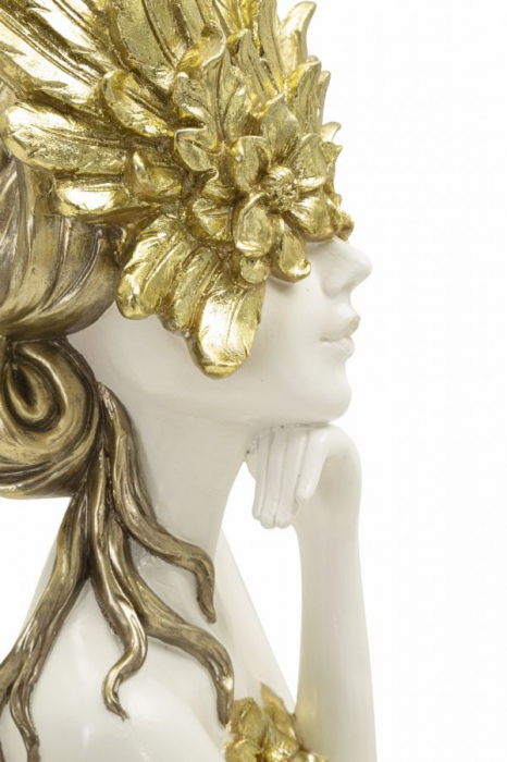 Statueta Minerva alb auriu | Zeita intelepciunii decor | CreativDeco.ro [4]