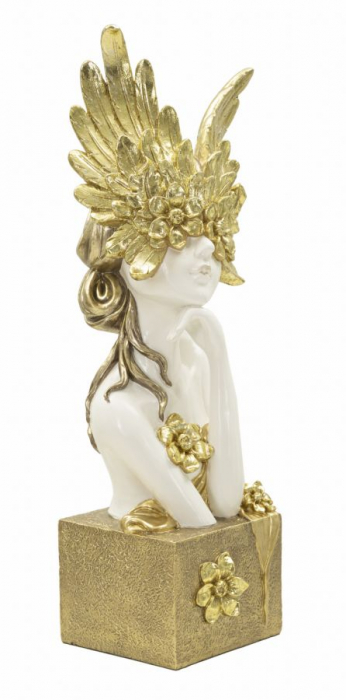 Statueta Minerva alb auriu | Zeita intelepciunii decor | CreativDeco.ro [2]