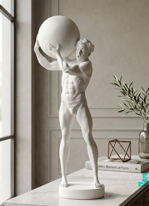 Statueta Atlas Alba | Decor Statement Interior | CreativDeco [7]