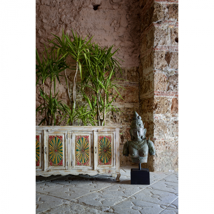 Statueta balineza din alama si fier cu finisaj de cupru - Design oriental elegant [2]