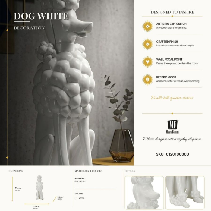 Statueta bichon alb | Decoratiune podea | CreativDeco [9]