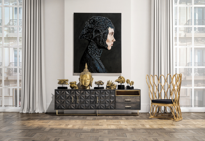 Statueta craniu Art Deco bronz|Decoratiuni interioare moderne [3]