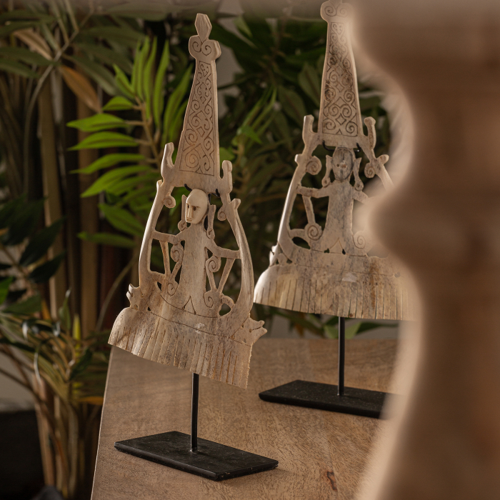 Statueta etnica lemn tropical si fier|Statuete decorative [3]
